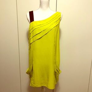 Chartreuse Nanette Lepore Ruffle Dress